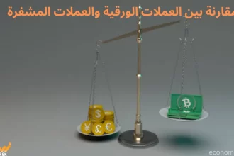 مقارنة بين العملات الورقية والعملات المشفرة